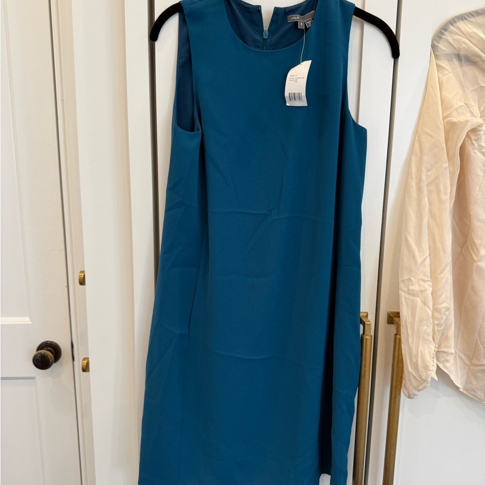 Vince Elegant Teal Sleeveless Dress